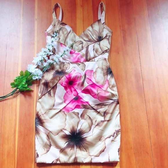 Gianni Versace Pink & Nude Floral Tank Silk Dress - Picture 2 of 8